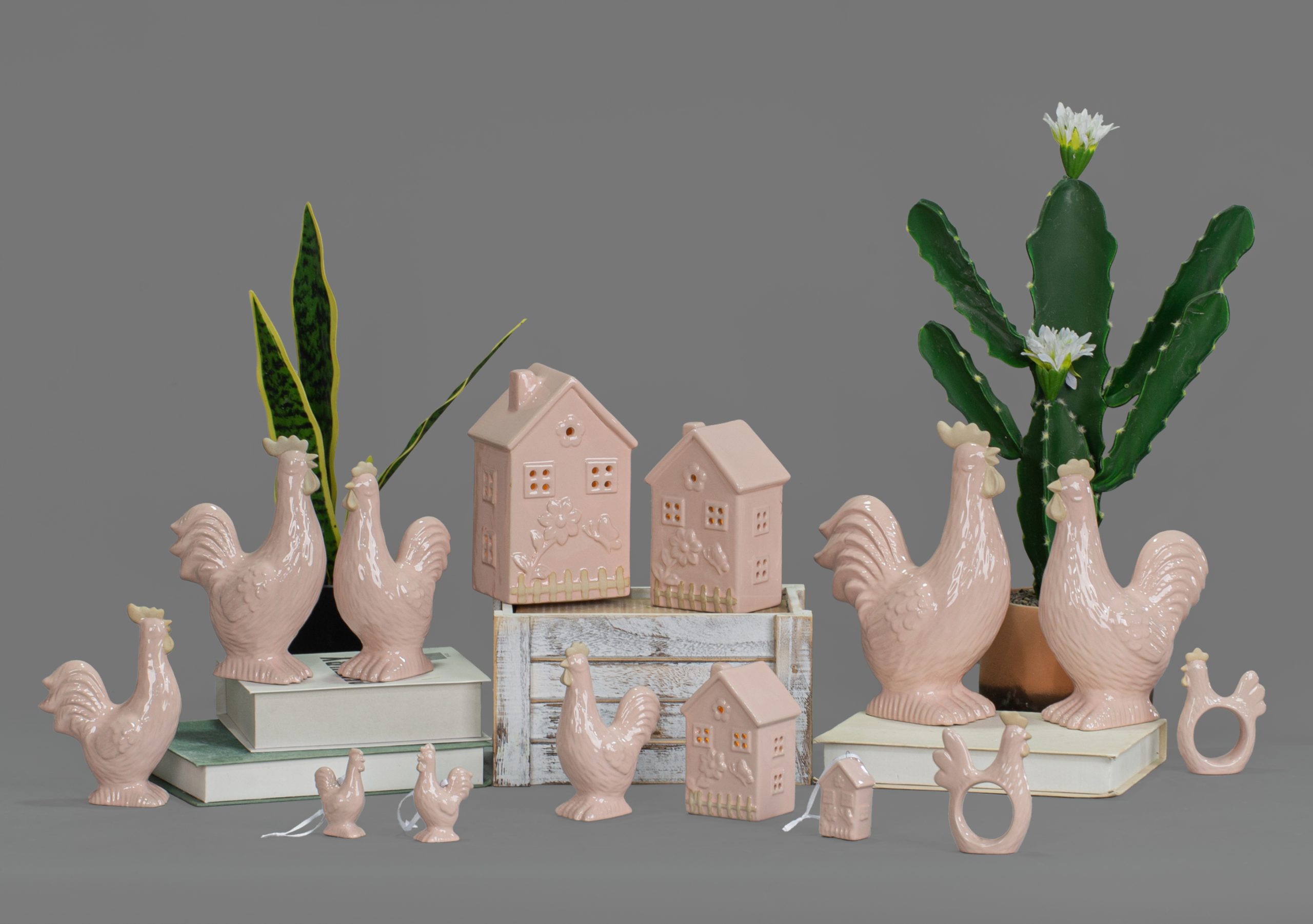 Easter ceramic chicken figurine