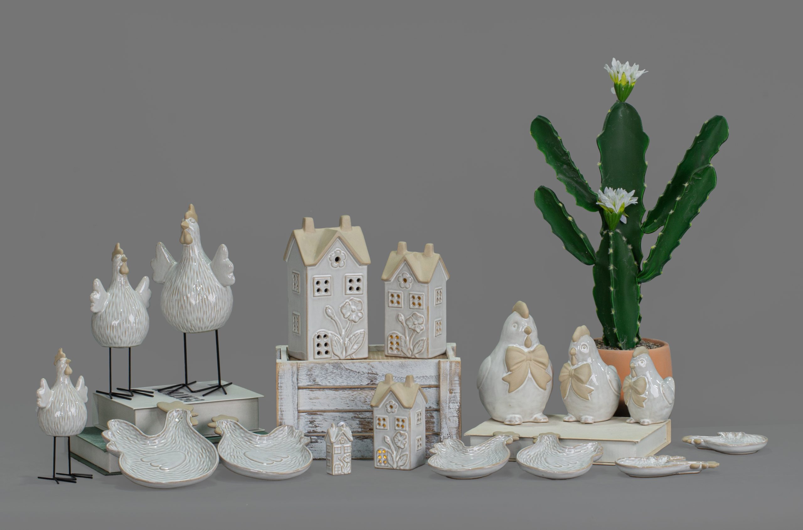 Easter ceramic chicken figurine